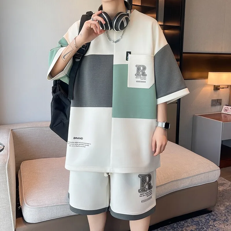 Fashion Short Sleeve T-Shirts & Shorts Men's Sets 2025 Summer Casual Top Tees & Pant Set Clothing Streetwear Two Piece Tracksuit
Fashion Short Sleeve T-Shirts & Shorts Men's Sets 2025 Summer Casual Top Tees & Pant Set Clothing Streetwear Two Piece Tracksuit