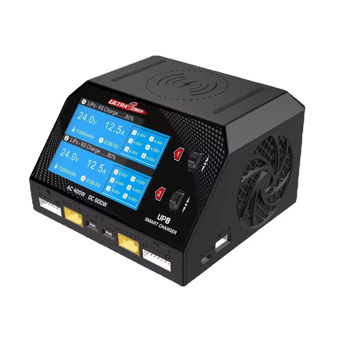 Ultra Power UP8 Двухканальное интеллектуальное зарядное устройство переменного тока 400 Вт/DC 600 Вт со светодиодным дисплеем Зарядное устройство для радиоуправляемой модели
Ultra Power UP8 Двухканальное интеллектуальное зарядное устройство переменного тока 400 Вт/DC 600 Вт со светодиодным дисплеем Зарядное устройство для радиоуправляемой модели