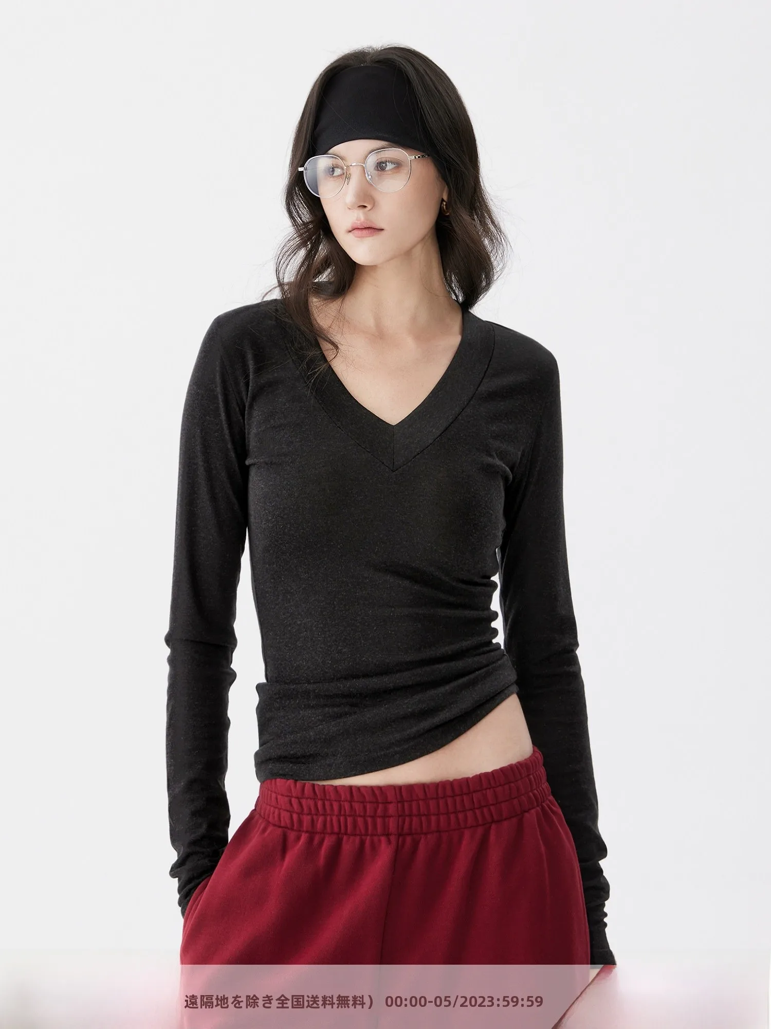 Slim Fit V-Neck Long Sleeve T-Shirt Women's Base Shirt Top Casual Style Rellana Lyocell Fiber Blend Regular Length
Slim Fit V-Neck Long Sleeve T-Shirt Women's Base Shirt Top Casual Style Rellana Lyocell Fiber Blend Regular Length