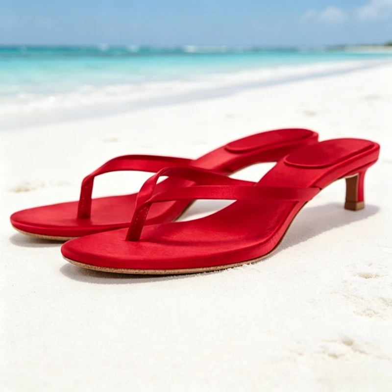 Fashion Red Silk Slippers Women Sexy Clip Toe Kitten Heel Design Slide Sandals Summer Vacation Beach Flip-Flops Zapatos De Mujer
Fashion Red Silk Slippers Women Sexy Clip Toe Kitten Heel Design Slide Sandals Summer Vacation Beach Flip-Flops Zapatos De Mujer