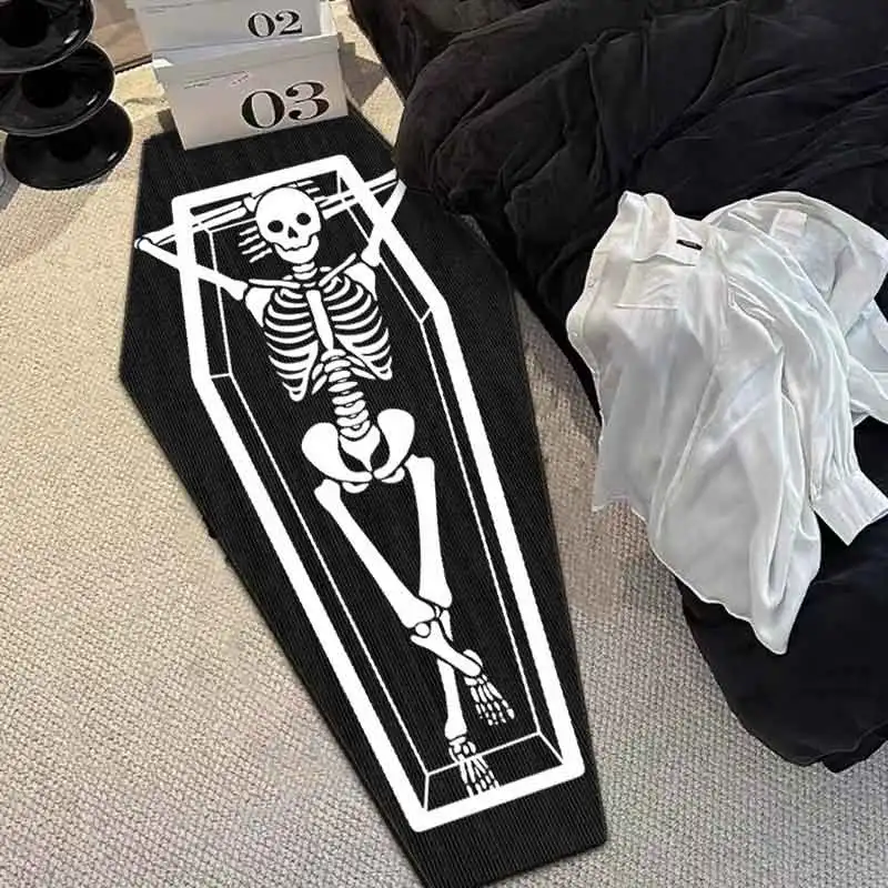 Halloween Skull Coffin-shaped Carpet-crystal Fabric Non-slip Floor Mat Bedroom Living Room Bedside Sofa Bathroom Decoration Item
Halloween Skull Coffin-shaped Carpet-crystal Fabric Non-slip Floor Mat Bedroom Living Room Bedside Sofa Bathroom Decoration Item