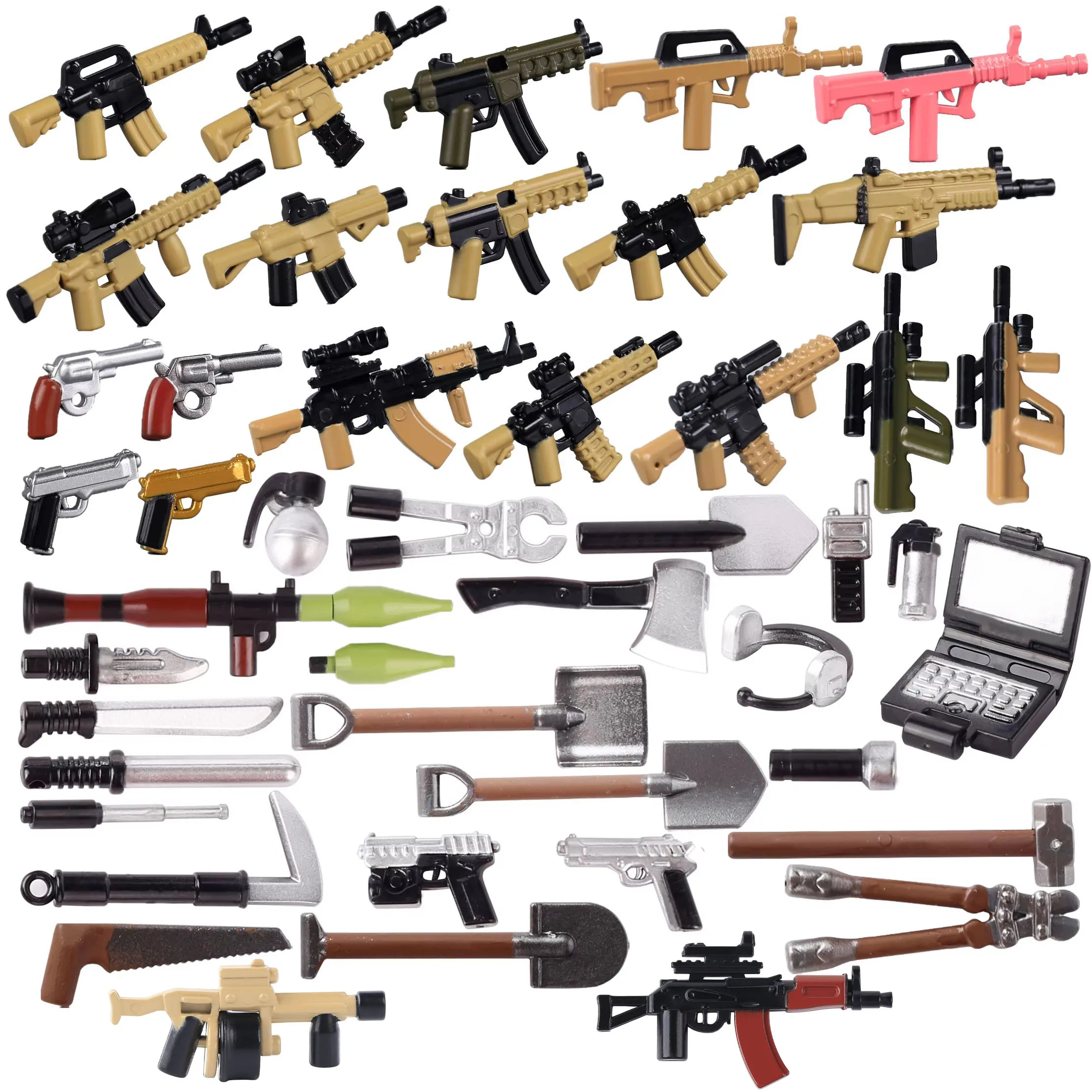 MOC Weapons Building Blocks SWAT Soldiers Gun Arms Laptop Computer Sickle Pistol Gun Axe Bricks Toys Boys Gift
MOC Weapons Building Blocks SWAT Soldiers Gun Arms Laptop Computer Sickle Pistol Gun Axe Bricks Toys Boys Gift