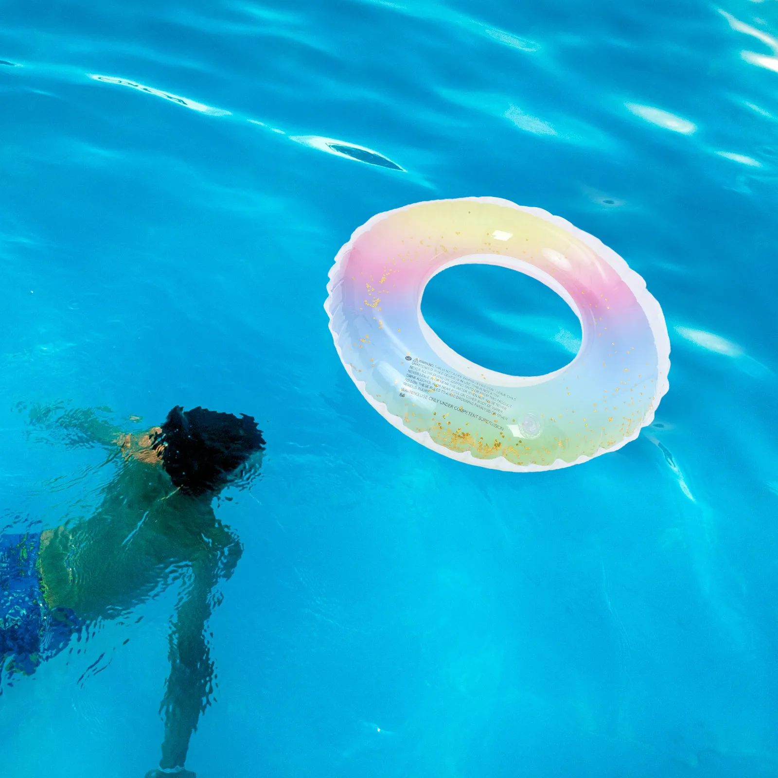Gradient Rainbow Swimming Ring Translucent Sequins Inflatable Float Ring for Adult Women Pool Beach Floats 60Cm Inflated
Gradient Rainbow Swimming Ring Translucent Sequins Inflatable Float Ring for Adult Women Pool Beach Floats 60Cm Inflated