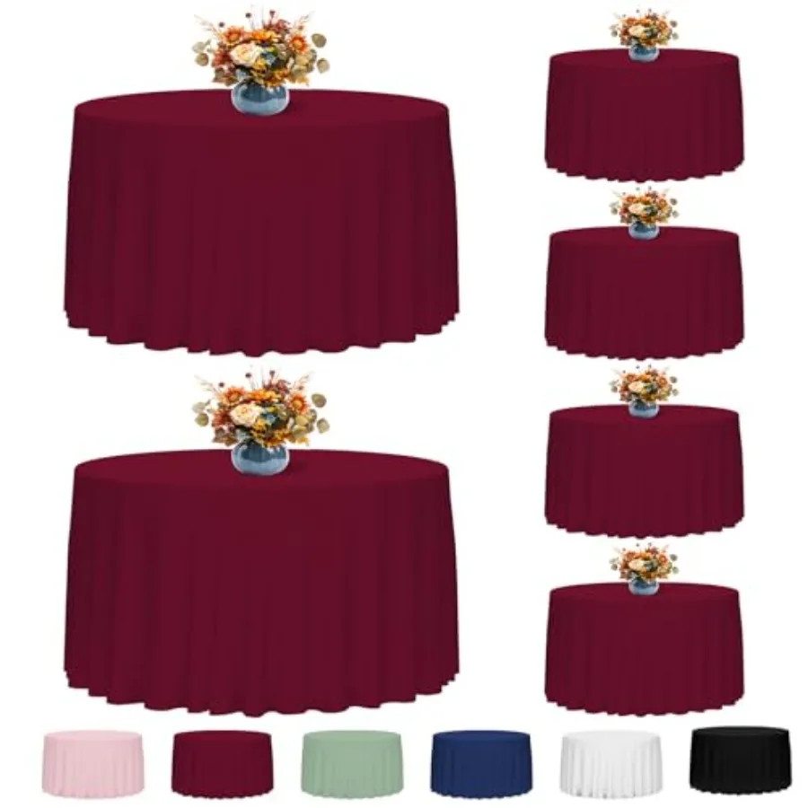 120 Inch Round Tablecloth 6 Pack Round Table Cloth Polyester Fabric Washable Table Covers for Wedding Party Banquet Dining Birt
120 Inch Round Tablecloth 6 Pack Round Table Cloth Polyester Fabric Washable Table Covers for Wedding Party Banquet Dining Birt