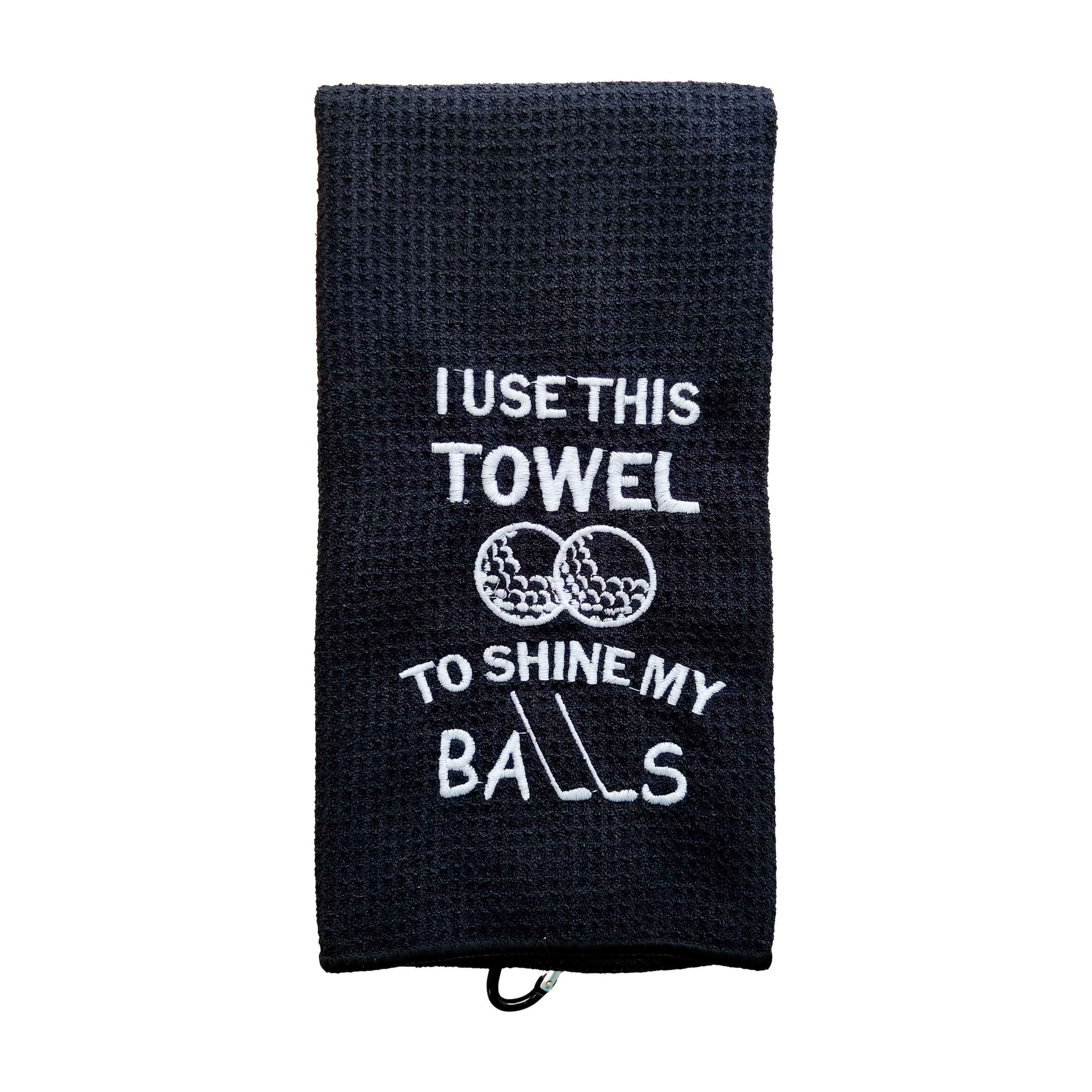1pc Embroidered Microfiber Golf Towel with Clip, "I Use This Towel To Shine My Balls" Quick-Dry Breathable Polyester Blend
1pc Embroidered Microfiber Golf Towel with Clip, "I Use This Towel To Shine My Balls" Quick-Dry Breathable Polyester Blend