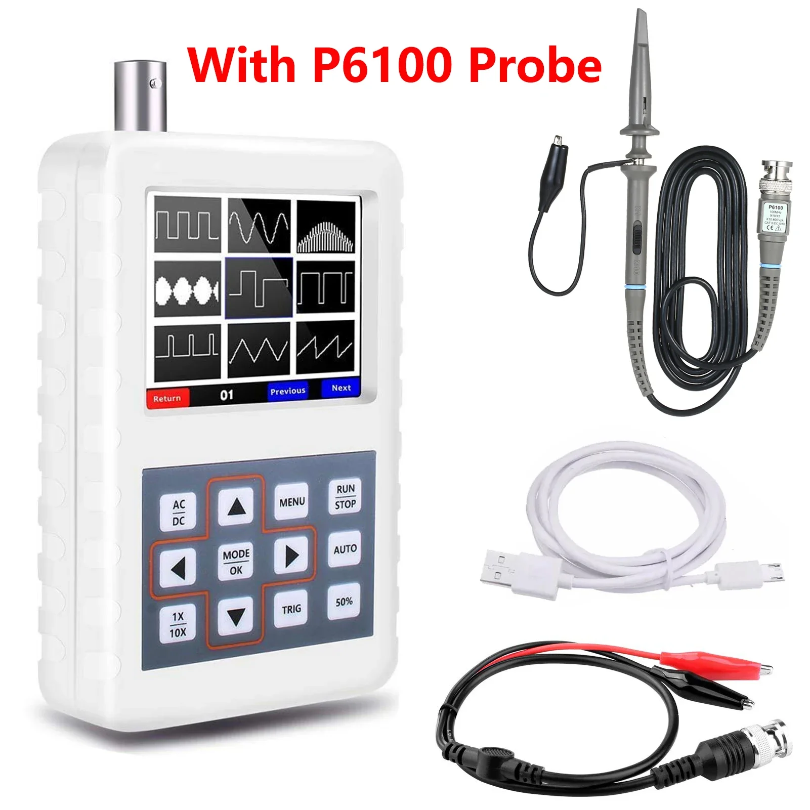 USB Handheld Mini Portable 5M Bandwidth DSO PRO Digital Oscilloscope 20MS/s Sampling Rate With P6100 BNC Standard Probe
USB Handheld Mini Portable 5M Bandwidth DSO PRO Digital Oscilloscope 20MS/s Sampling Rate With P6100 BNC Standard Probe