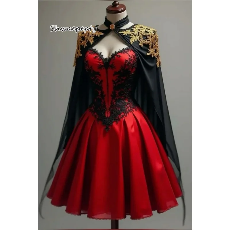 Short Vintage Prom Dress With Wrap Black And Red A-Line Mini Special Occasion Dress Lace Applique Customized 2025 Party Gown
Short Vintage Prom Dress With Wrap Black And Red A-Line Mini Special Occasion Dress Lace Applique Customized 2025 Party Gown