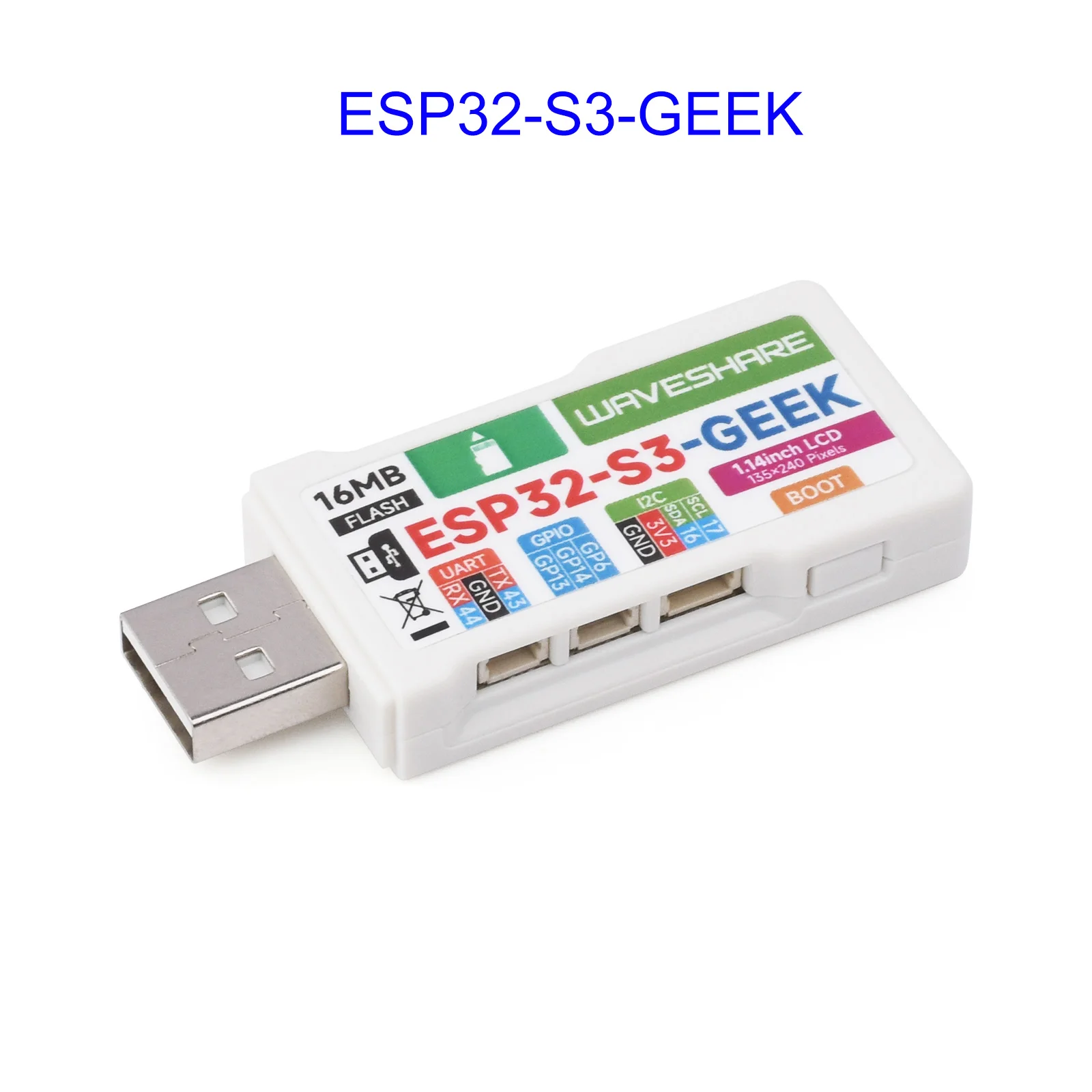 ESP32-S3-GEEK ESP32-GEEK Development Board, Based On ESP32-S3R2 Controller Chip, With 1.14inch 65K Color LCD WiFi Bluetooth LE
ESP32-S3-GEEK ESP32-GEEK Development Board, Based On ESP32-S3R2 Controller Chip, With 1.14inch 65K Color LCD WiFi Bluetooth LE