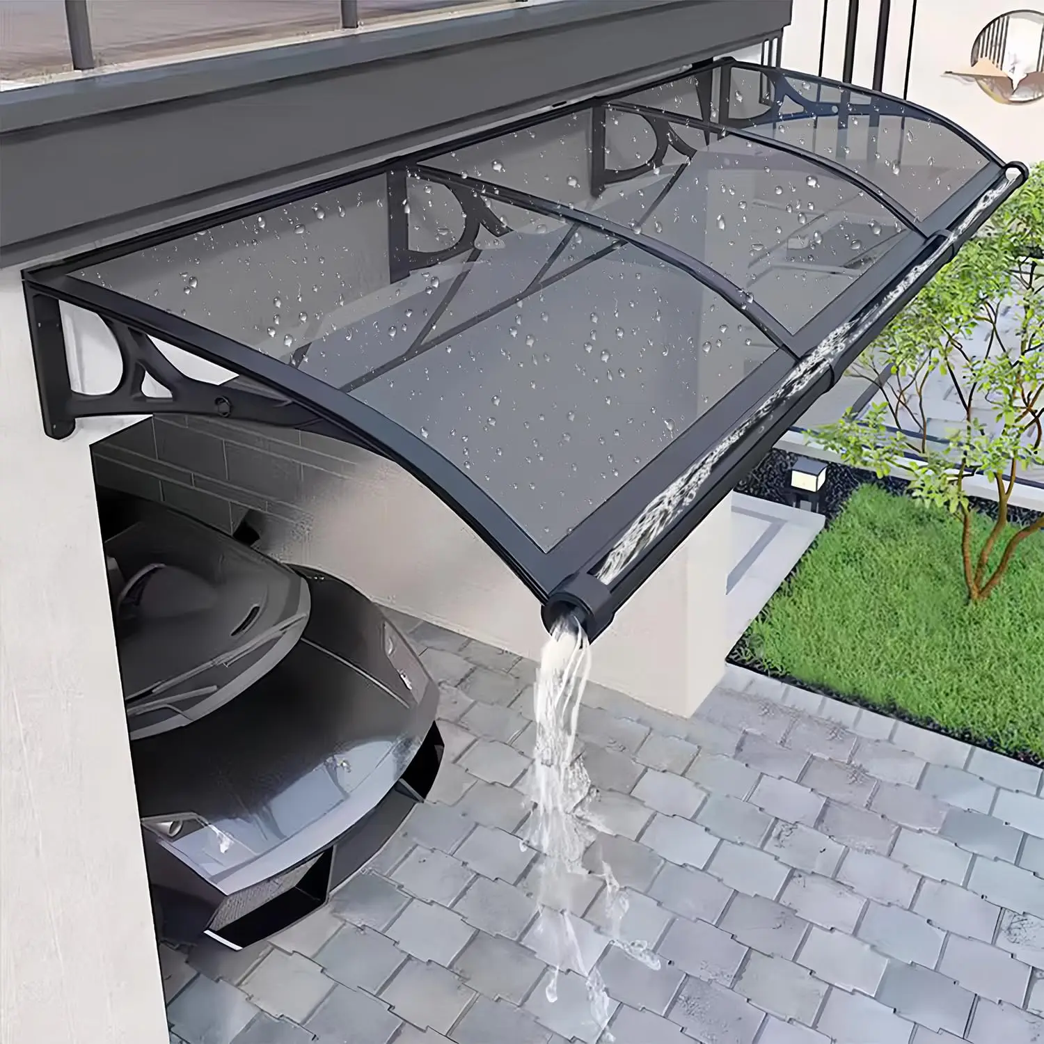 Aluminum Bracket Polycarbonate Door Window Awning UV Rain Sun Protection Front Patio 60x350cm Custom
Aluminum Bracket Polycarbonate Door Window Awning UV Rain Sun Protection Front Patio 60x350cm Custom