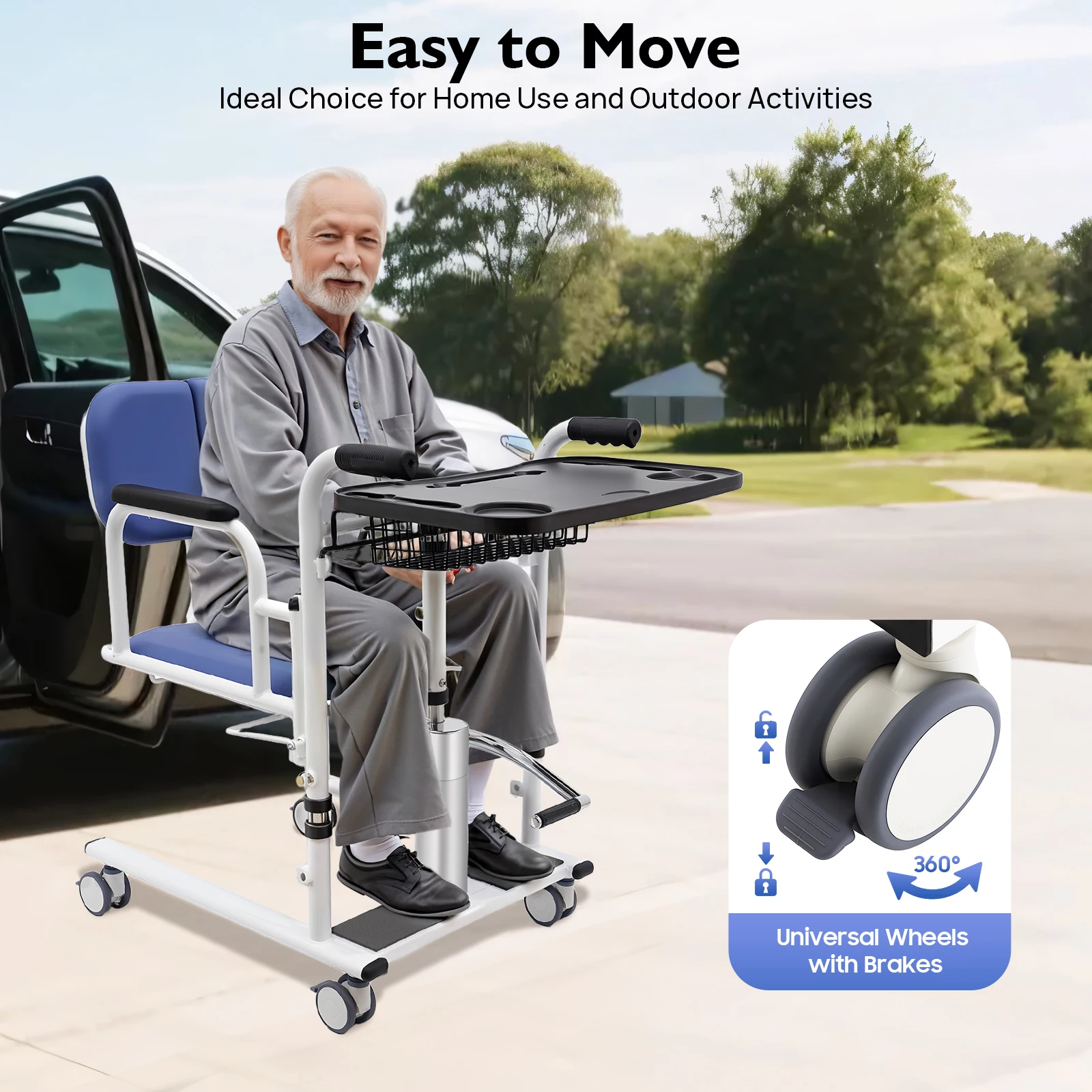 Hydraulic Patient Lift Transfer Chair with Foot Pedal & Wheels Heavy Duty Mobility Aid for Elderly, Disabled & Caregivers
Hydraulic Patient Lift Transfer Chair with Foot Pedal & Wheels Heavy Duty Mobility Aid for Elderly, Disabled & Caregivers