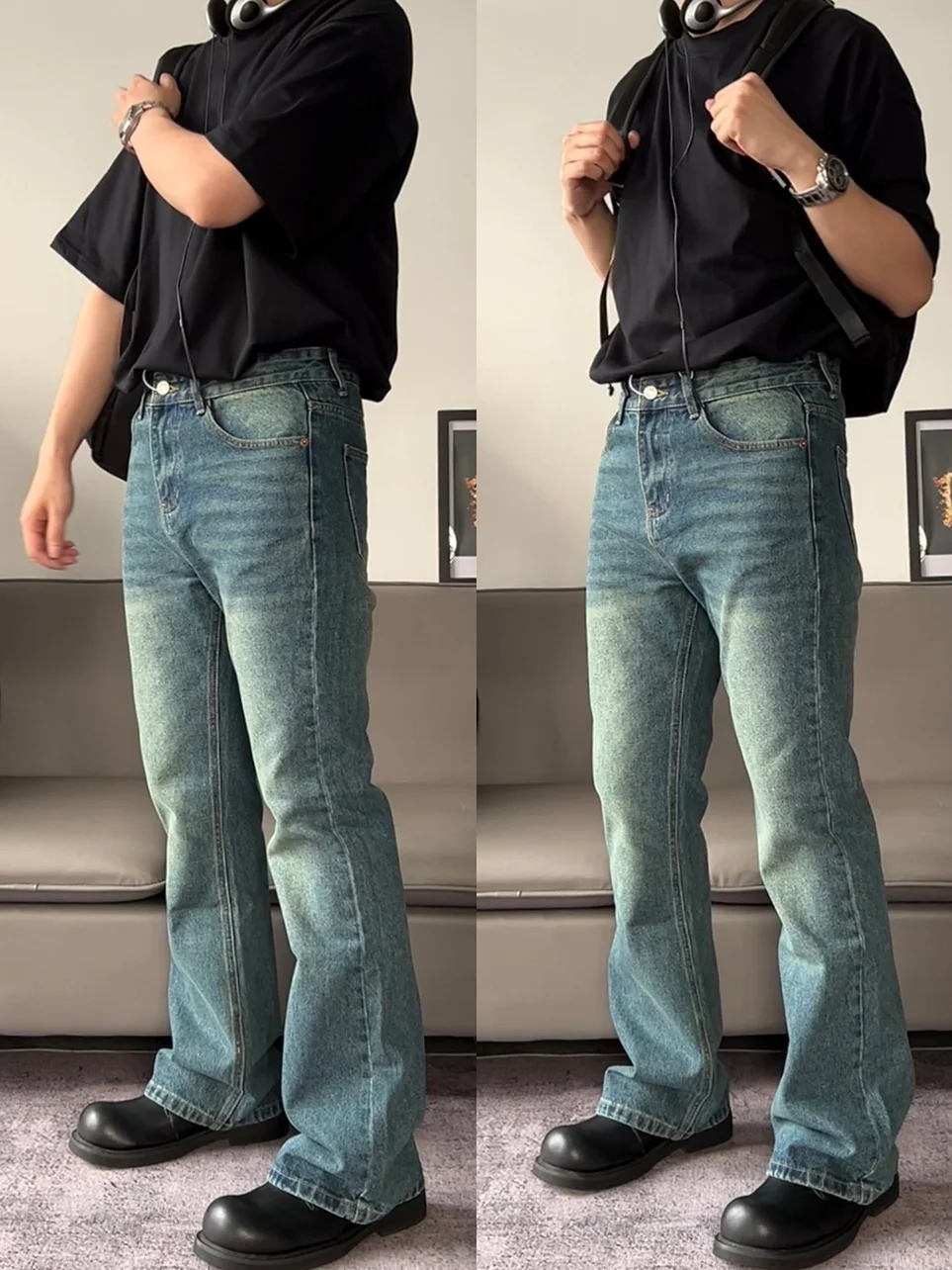 Retro Faded Cleanfit Jeans High Waist Slimming Micro Flared Long Pants Straight Leg Casual Jeans for Teen Boys Autumn Wear
Retro Faded Cleanfit Jeans High Waist Slimming Micro Flared Long Pants Straight Leg Casual Jeans for Teen Boys Autumn Wear