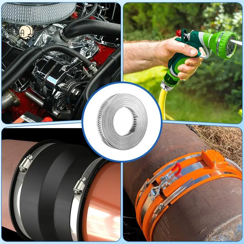 A18R -Hose Clamps 20FT Metal Strap+20 Fasteners DIY Cut-To-Fit Stainless Steel Band Clamps Adjustable Large Worm
A18R -Hose Clamps 20FT Metal Strap+20 Fasteners DIY Cut-To-Fit Stainless Steel Band Clamps Adjustable Large Worm