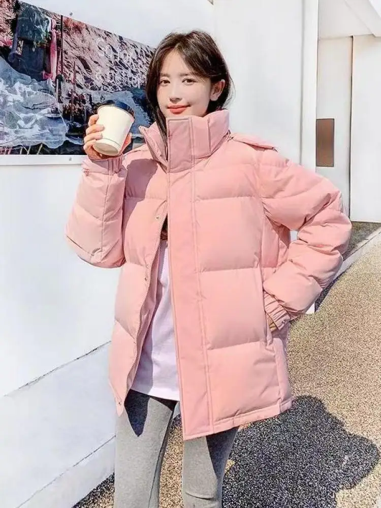 Autumn Winter Korean Fashion Black White Long Sleeve Down Cotton Jacket Women Blue Pink Casual Thick Hooded Short Bread Coat New
Autumn Winter Korean Fashion Black White Long Sleeve Down Cotton Jacket Women Blue Pink Casual Thick Hooded Short Bread Coat New