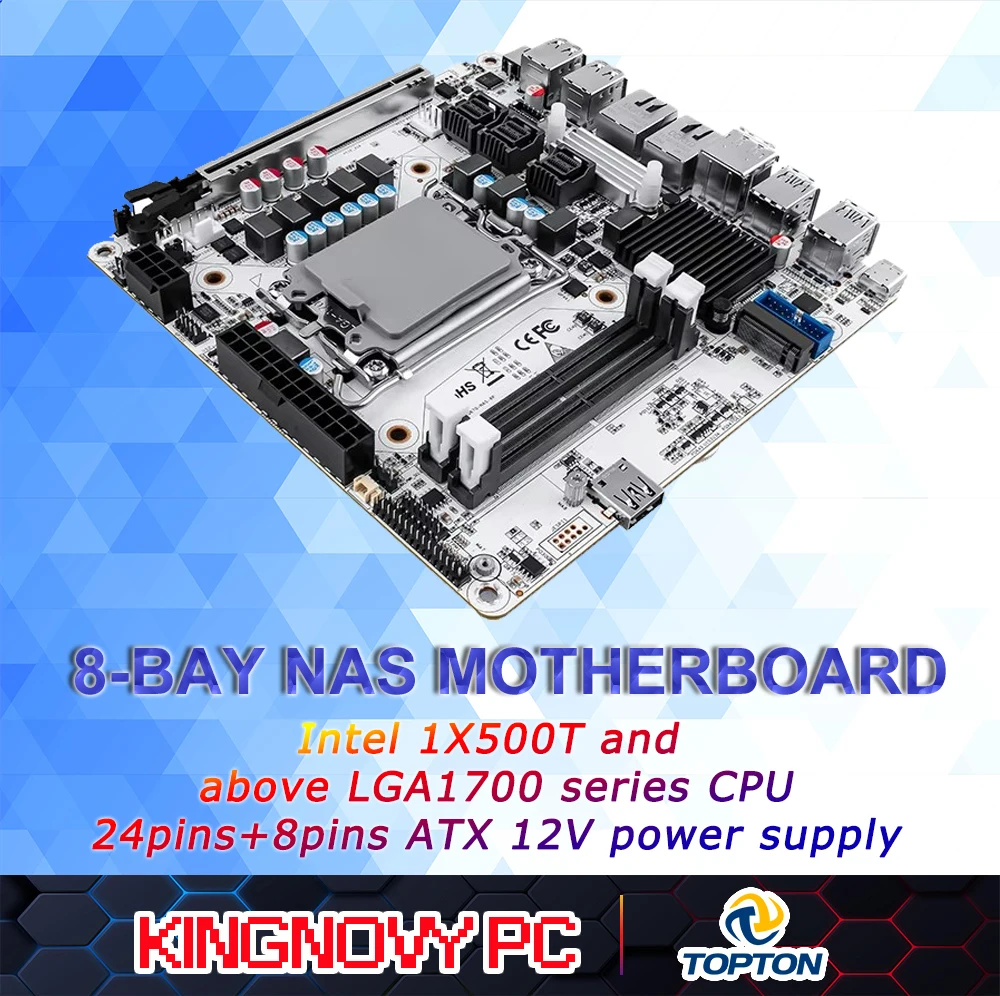 Q670 NAS Материнская плата с 8 отсеками 8*SATA 6*M.2 NVMe Intel 12/13/14-го поколения LGA1700 1*PCIE5.0x16 2*DDR5 2*2.5G LAN ITX Материнская плата с брандмауэром
Q670 NAS Материнская плата с 8 отсеками 8*SATA 6*M.2 NVMe Intel 12/13/14-го поколения LGA1700 1*PCIE5.0x16 2*DDR5 2*2.5G LAN ITX Материнская плата с брандмауэром