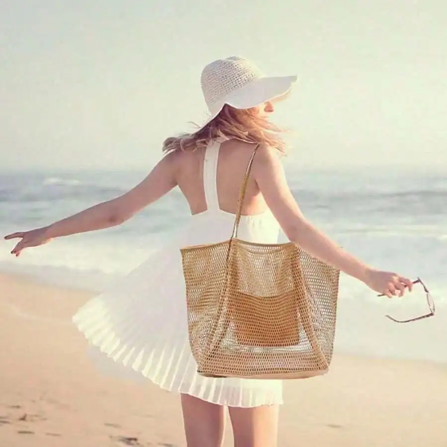 Mesh Beach Tote Bag For Women Bohemian Style Large Capacity Travel Organizer
Mesh Beach Tote Bag For Women Bohemian Style Large Capacity Travel Organizer