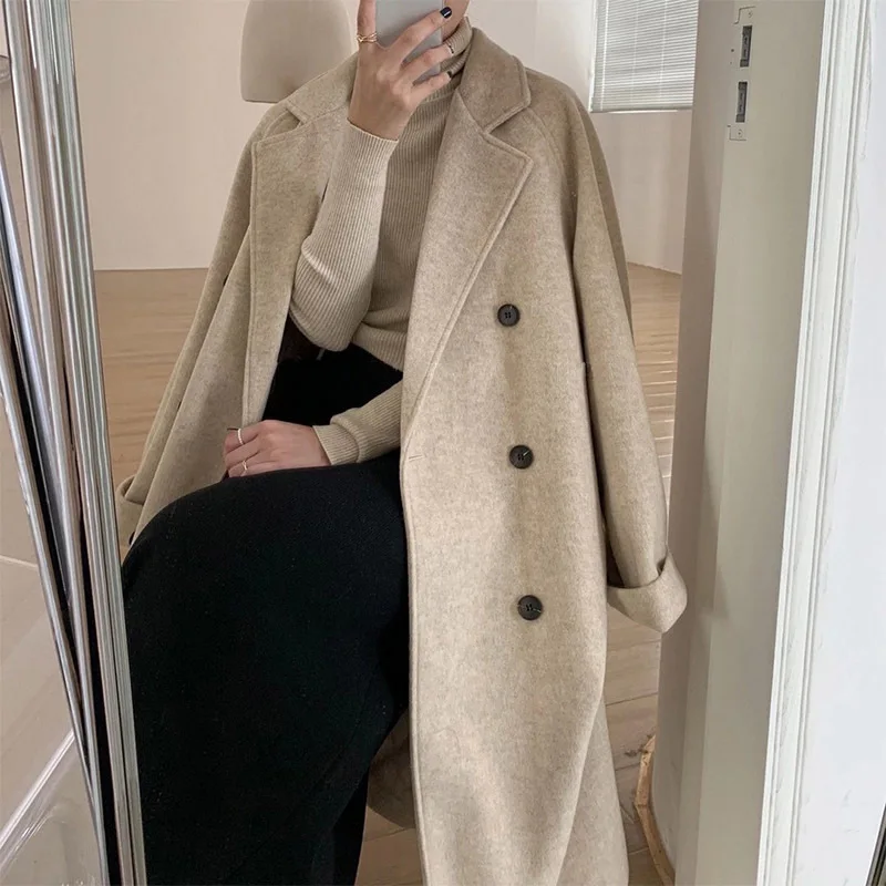Woolen coat women autumn and winter long double breasted high-quality woolen coat
Woolen coat women autumn and winter long double breasted high-quality woolen coat