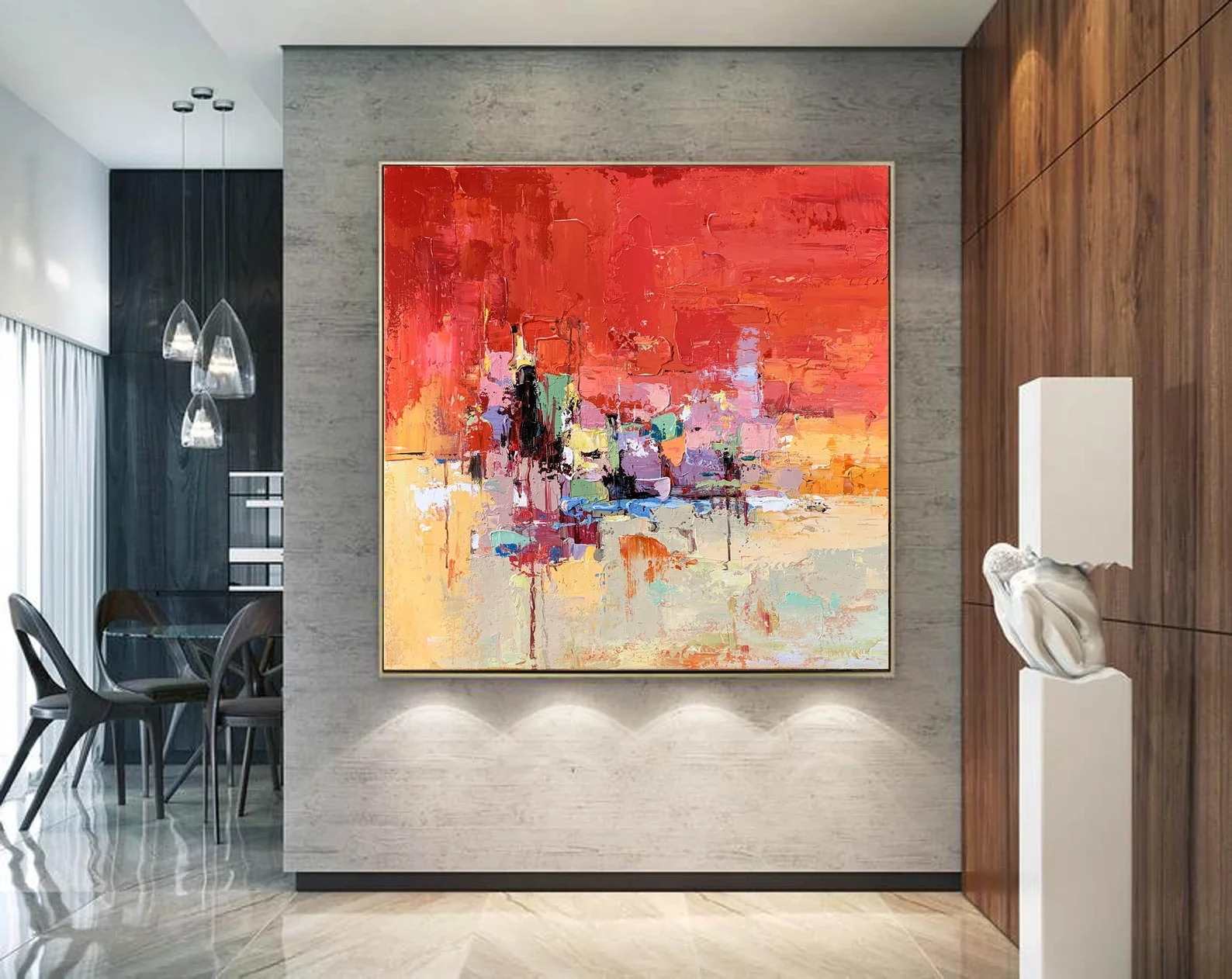 Original Bold Red Abstract - Hand-Textured Acrylic Wall Sculpture | 48"x60" Gallery Canvas Art | Modern Organic Statement Piece
Original Bold Red Abstract - Hand-Textured Acrylic Wall Sculpture | 48"x60" Gallery Canvas Art | Modern Organic Statement Piece