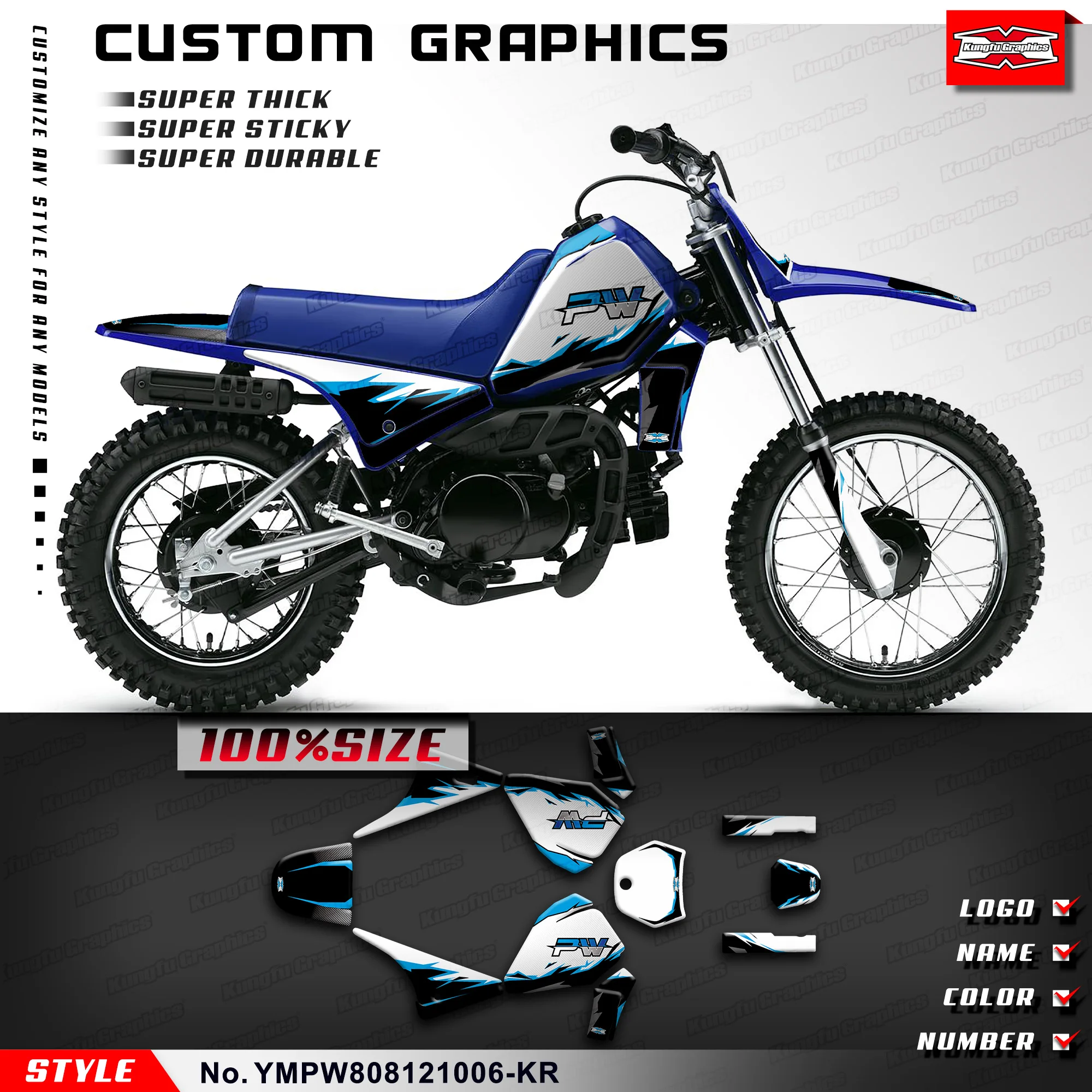 Наклейки для мотоциклов KUNGFU GRAPHICS Racing Graphics для Yamaha PW80 PW 80 Piwi80 Piwi 80, восстановление, YMPW808121006-KR
Наклейки для мотоциклов KUNGFU GRAPHICS Racing Graphics для Yamaha PW80 PW 80 Piwi80 Piwi 80, восстановление, YMPW808121006-KR