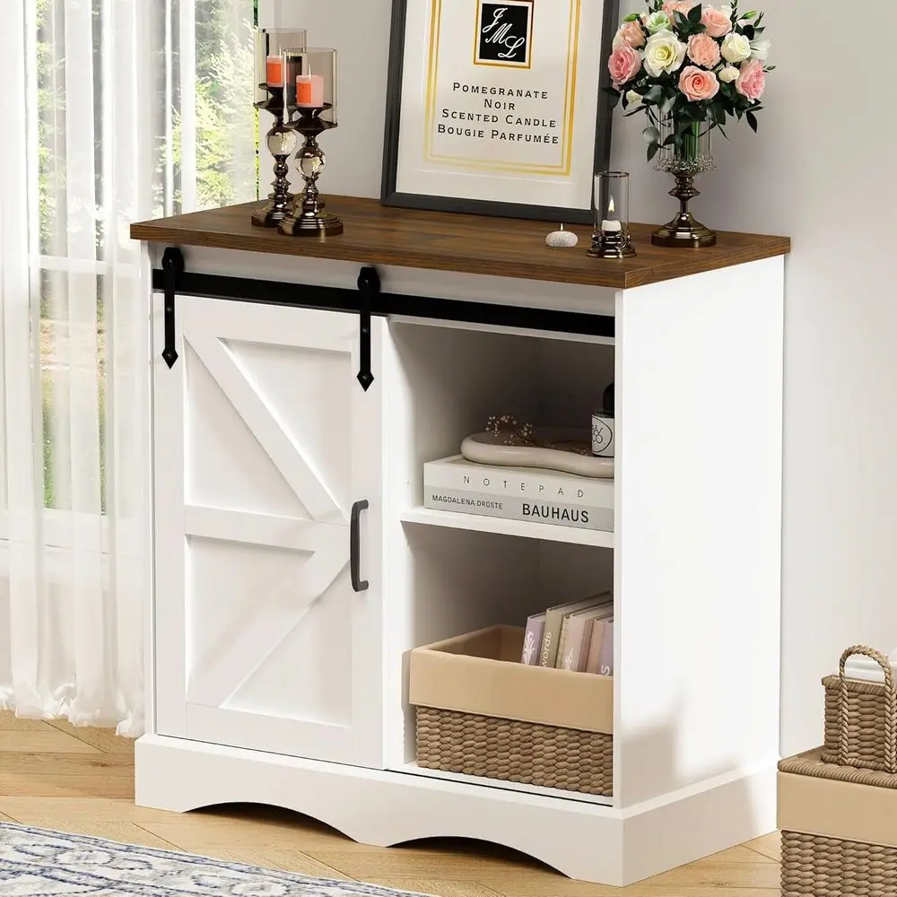 White Sliding Barn Door Storage Cabinet, 31.5 Kitchen Accent with Adjustable Shelves, Suitable for Dining, Living Rooms & Entryw
White Sliding Barn Door Storage Cabinet, 31.5 Kitchen Accent with Adjustable Shelves, Suitable for Dining, Living Rooms & Entryw