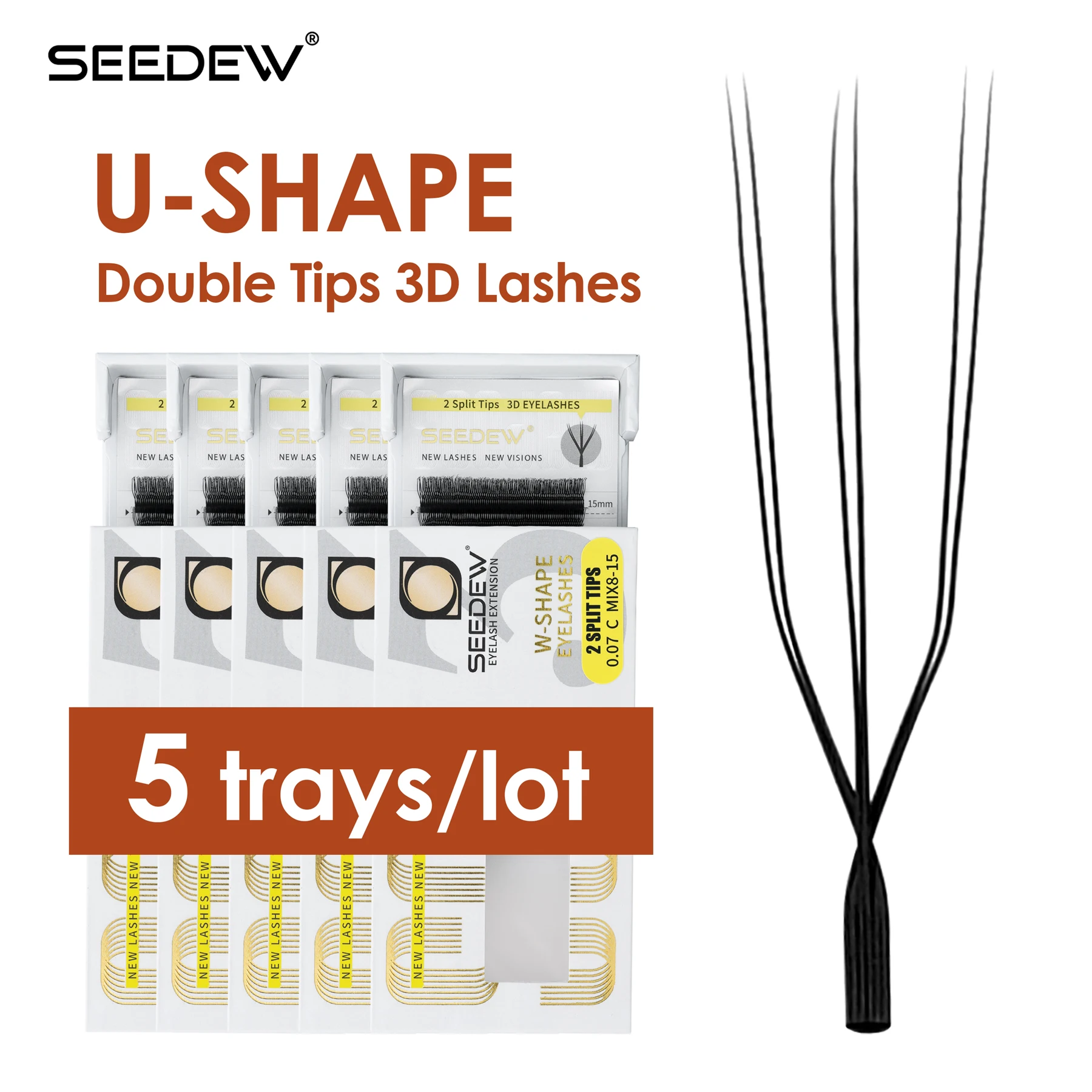 SEEDEW 5 Trays/Lot U-Shaped 3D Eyelash Extension U Lashes New Style Premade Fans False Eyelashes
SEEDEW 5 Trays/Lot U-Shaped 3D Eyelash Extension U Lashes New Style Premade Fans False Eyelashes