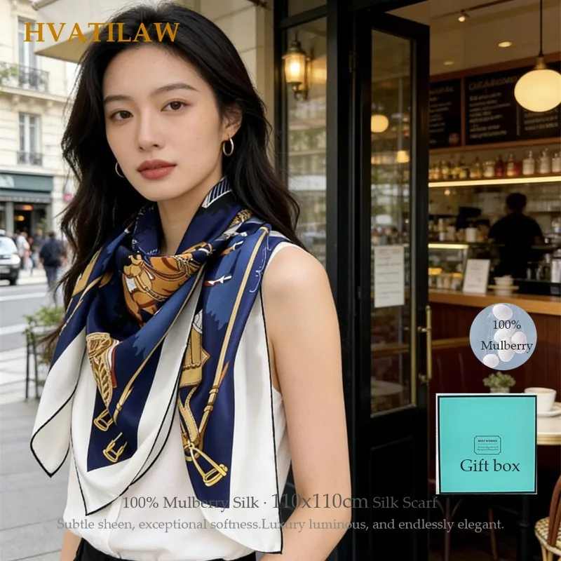 110cm Large Square Real Silk Scarf 100% Mulberry Silk Luxury Muslim Neck Scarf Designer Hair Wrap Shawl Bandana Hijab Gift Box
110cm Large Square Real Silk Scarf 100% Mulberry Silk Luxury Muslim Neck Scarf Designer Hair Wrap Shawl Bandana Hijab Gift Box