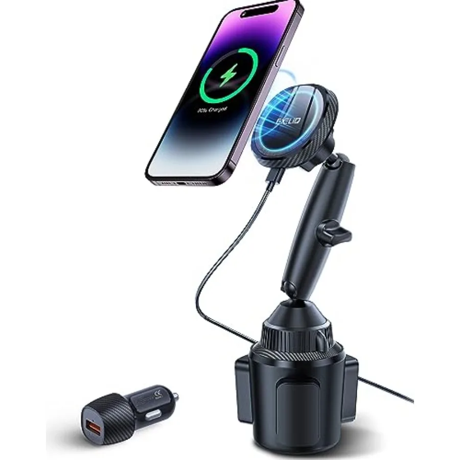 Cup Holder Charger Mount for Magsafe, Wireless Magnetic Car Mount Charger with Heat Dissipation System, 15W Fast Charging Phone
Cup Holder Charger Mount for Magsafe, Wireless Magnetic Car Mount Charger with Heat Dissipation System, 15W Fast Charging Phone