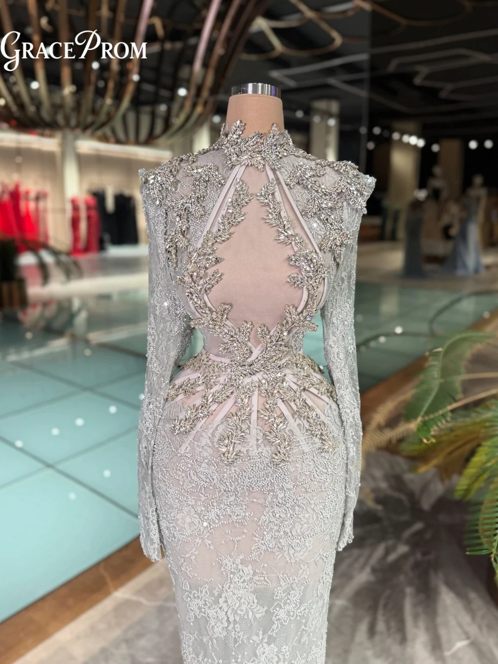 Sparkling White Beaded Evening Gown 2026 High Neck Long Sleeve Sheer Bodice Formal Party Dress for Wedding Guests فساتين سهرة
Sparkling White Beaded Evening Gown 2026 High Neck Long Sleeve Sheer Bodice Formal Party Dress for Wedding Guests فساتين سهرة