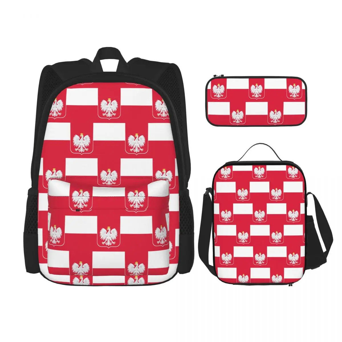 Polish Flag Flag Of Poland Backpacks Children Bookbag School Bags Rucksack Lunch Bag Pen Bag Three-Piece Set
Polish Flag Flag Of Poland Backpacks Children Bookbag School Bags Rucksack Lunch Bag Pen Bag Three-Piece Set