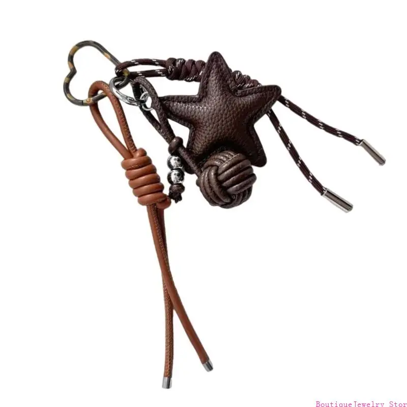 E1PE Khaki or Brown Leather Star Bag Ornament Keychain Charm For A Fashionable Touch
E1PE Khaki or Brown Leather Star Bag Ornament Keychain Charm For A Fashionable Touch