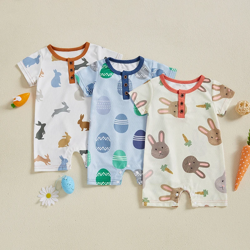 Baby Easter Romper Spring Short Sleeve Round Neck Bunny/Egg Print Jumpsuit Newborn Playsuit
Baby Easter Romper Spring Short Sleeve Round Neck Bunny/Egg Print Jumpsuit Newborn Playsuit
