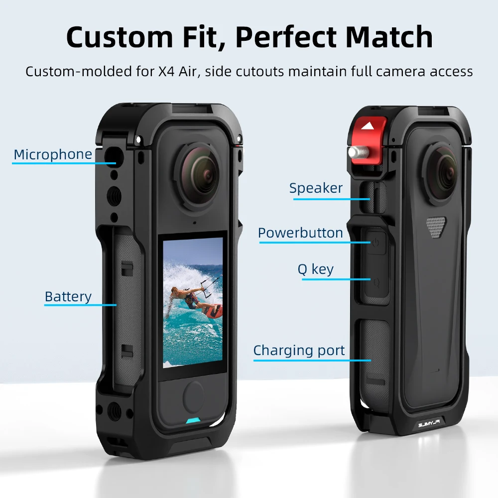 Черный защитный чехол на заказ из алюминиевого сплава и силикона для экшн-камеры Insta360 X4 Air, защитная рамка
Черный защитный чехол на заказ из алюминиевого сплава и силикона для экшн-камеры Insta360 X4 Air, защитная рамка