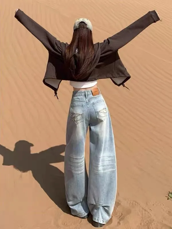 Wide Leg Denim Jeans Women's Spring Summer 2026 New Personality Design American Lazy Style Drapey Knife Floor Length Pants
Wide Leg Denim Jeans Women's Spring Summer 2026 New Personality Design American Lazy Style Drapey Knife Floor Length Pants