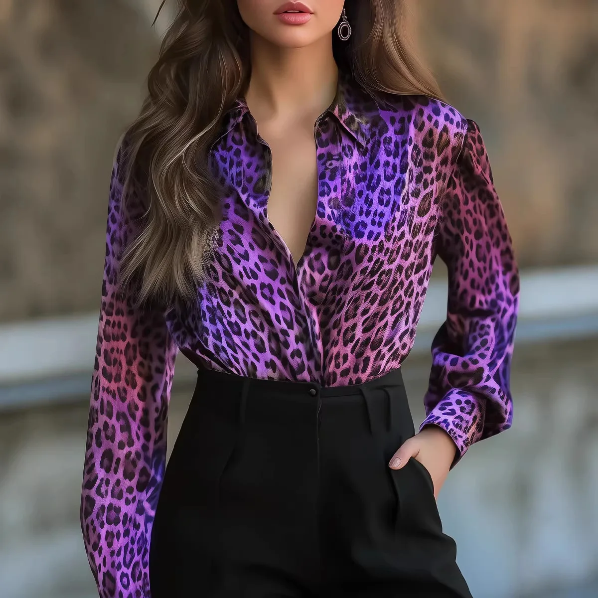 Loose Women's Zebra Print Casual Shirt Spring Autumn Button up Top Comfortable Polyester Fabric Long Sleeve Office Commute Style
Loose Women's Zebra Print Casual Shirt Spring Autumn Button up Top Comfortable Polyester Fabric Long Sleeve Office Commute Style