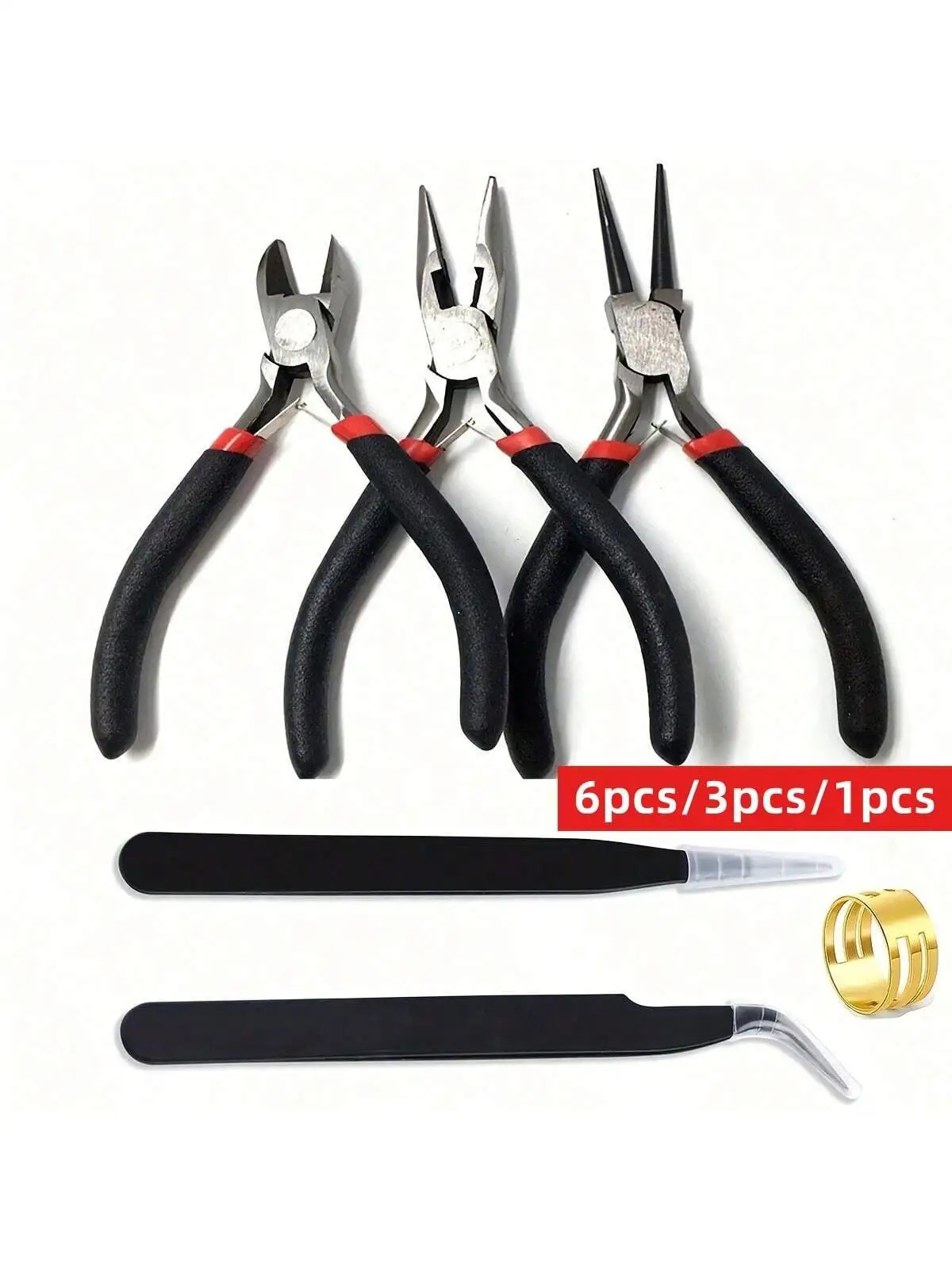 6/3/1pcs black red pliers, DIY jewelry pliers, tweezers, rings, make and repair, essential tools for DIY enthusiasts
6/3/1pcs black red pliers, DIY jewelry pliers, tweezers, rings, make and repair, essential tools for DIY enthusiasts