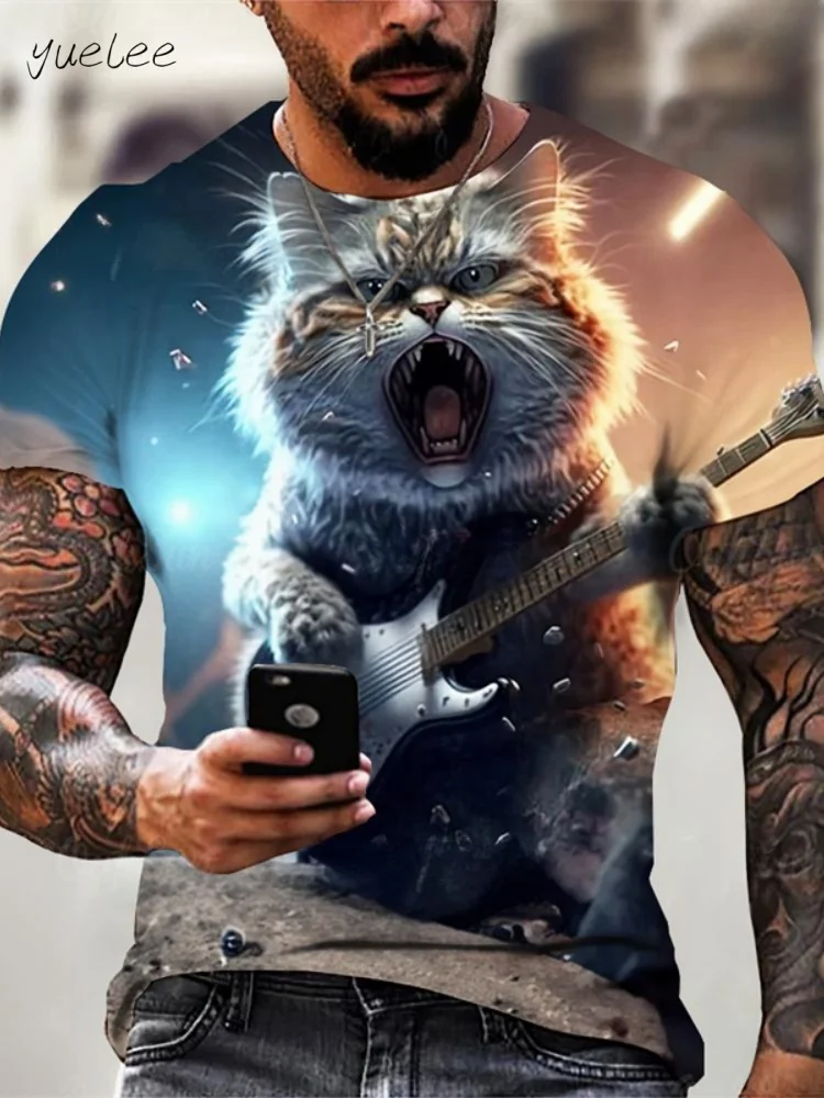 Guitar Cat Graphic Men's T-Shirt Summer Street Fashion Men's Short Sleeved Tee Trend Men's T-Shirt Casual Round Neck Men's Tops
Guitar Cat Graphic Men's T-Shirt Summer Street Fashion Men's Short Sleeved Tee Trend Men's T-Shirt Casual Round Neck Men's Tops
