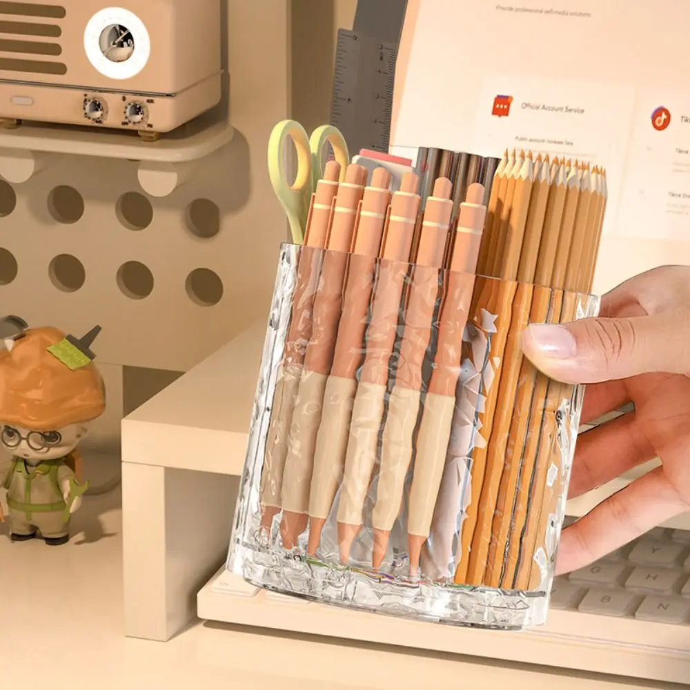 Pen Container Plastic Pen Holder Rotatable Multi-function Cosmetics Storage Box Large Capacity Creative Storage Rack Bedroom