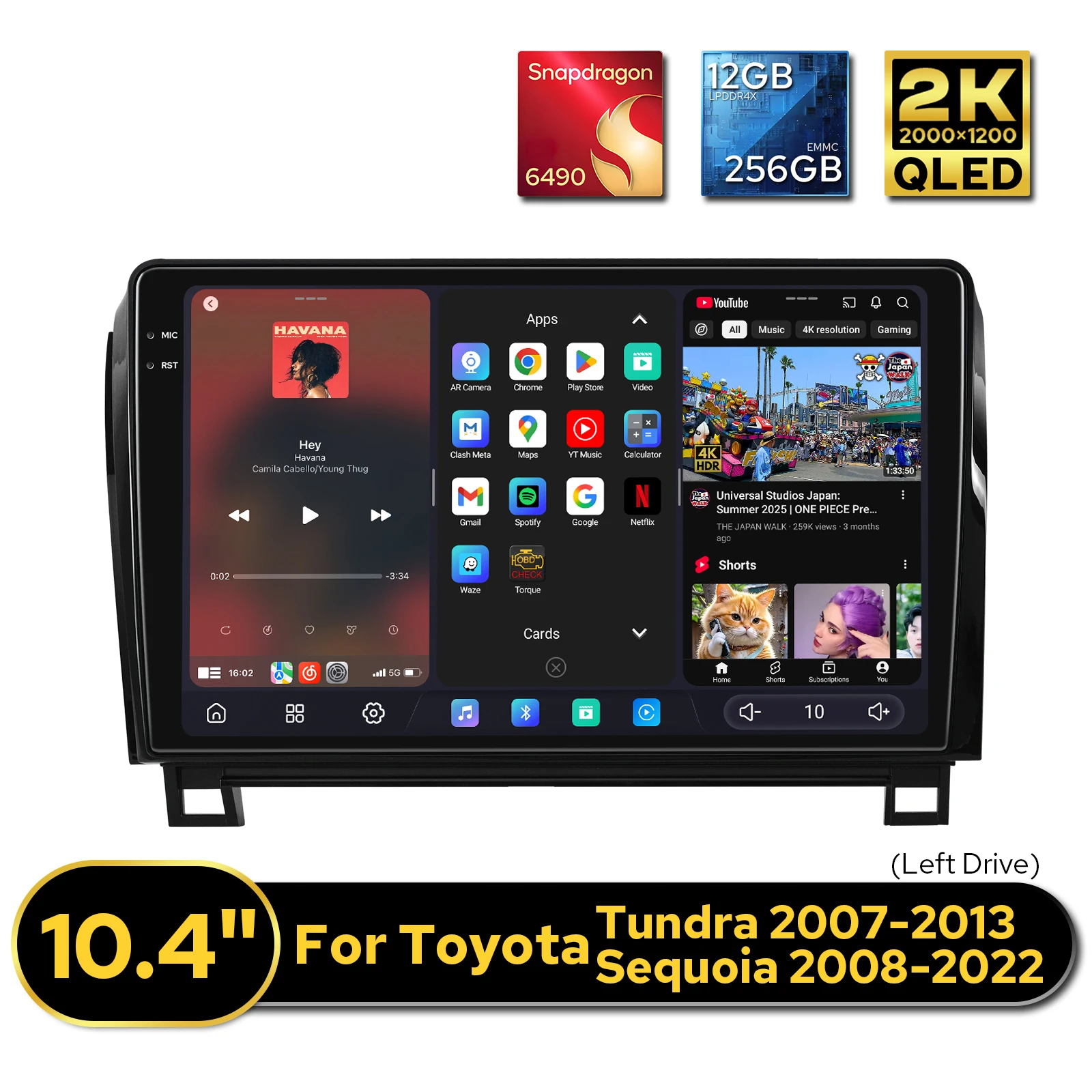 Perfect Fit Android Car Stereo for Toyota Tundra 2007-2013 Toyota Sequoia 2008+ 2K QLED 2000*1200 TouchScreen Multimedia Player
Perfect Fit Android Car Stereo for Toyota Tundra 2007-2013 Toyota Sequoia 2008+ 2K QLED 2000*1200 TouchScreen Multimedia Player