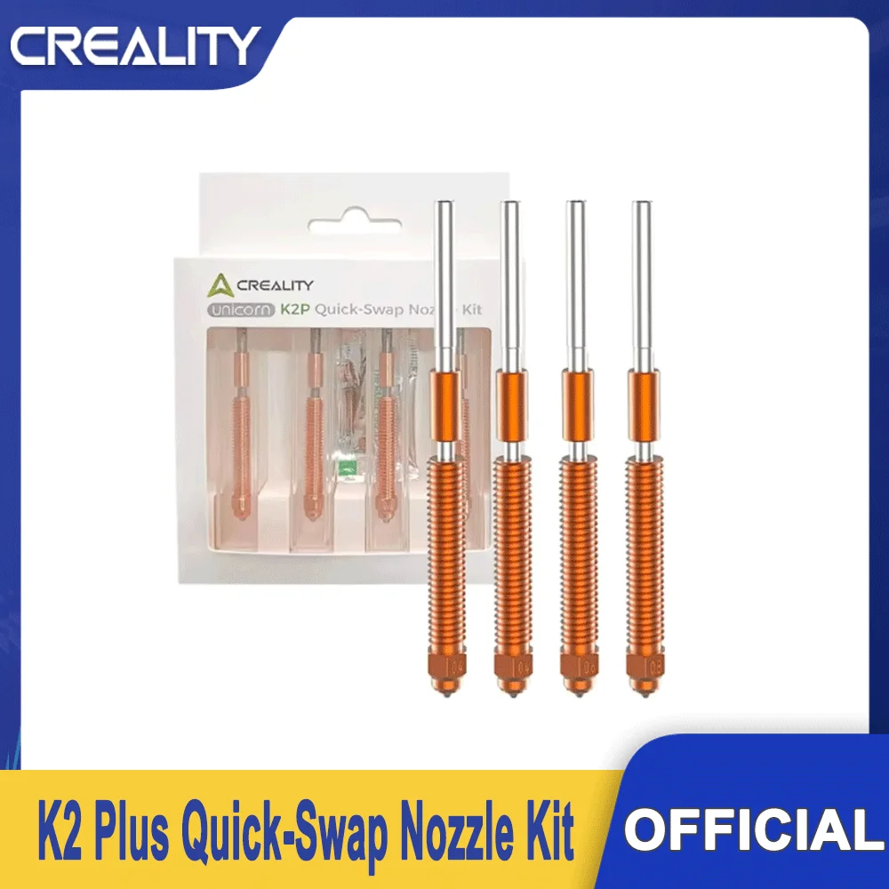 Creality K2 Plus Nozzles 4PCS 0.4/0.6/0.8mm Quick-Swap 3D Printer Nozzle Copper Alloy and Hardened Steel Nozzle for K2 Plus
Creality K2 Plus Nozzles 4PCS 0.4/0.6/0.8mm Quick-Swap 3D Printer Nozzle Copper Alloy and Hardened Steel Nozzle for K2 Plus