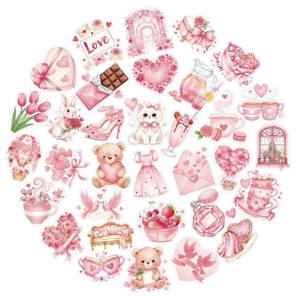 10/30/56pcs Valentine's Day Confession Stickers Cartoon Pink Aesthetic Decals Scrapbook Phone Suitcase Transparent PET Sticker
10/30/56pcs Valentine's Day Confession Stickers Cartoon Pink Aesthetic Decals Scrapbook Phone Suitcase Transparent PET Sticker