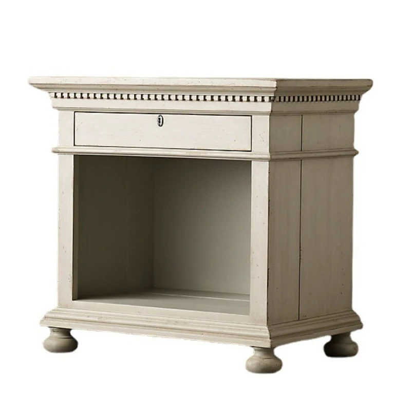 American rural solid wood bedside table, French three-pump storage cabinet, bedside
American rural solid wood bedside table, French three-pump storage cabinet, bedside