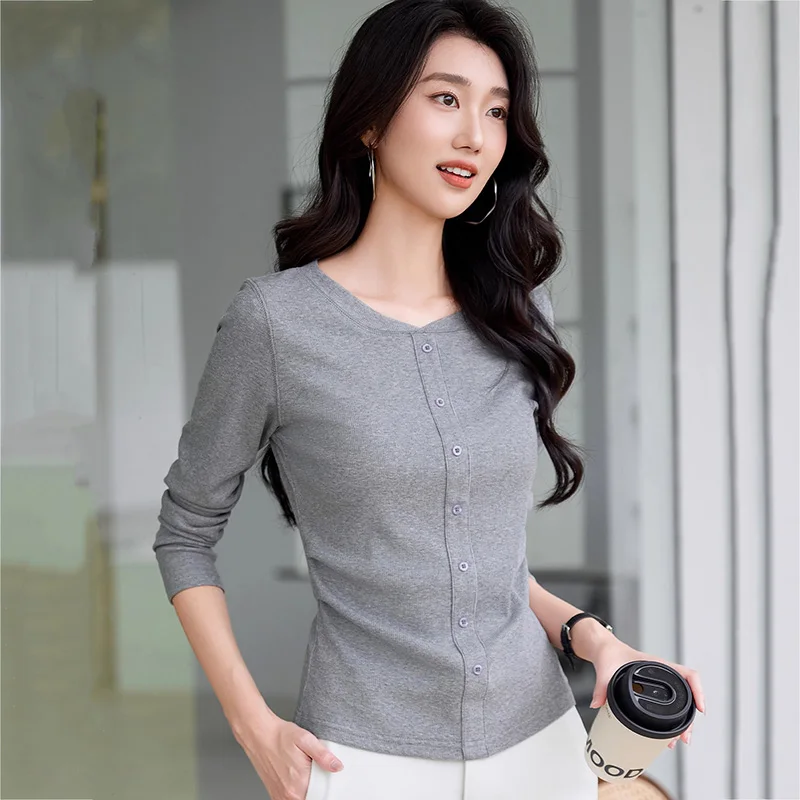 New Women Casual Basic T-shirt Spring Autumn Fashion O-Neck Long Sleeve Slim Waist T-shirt Simplicity Solid Color Tees Female
New Women Casual Basic T-shirt Spring Autumn Fashion O-Neck Long Sleeve Slim Waist T-shirt Simplicity Solid Color Tees Female