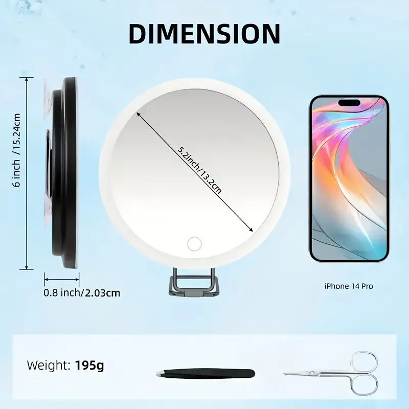 1x 40X Magnifying Mirror with Light, Adjustable Color Lighting, Includes 3 Suction Cups, Stand & Clips, Perfect for Makeup Vanit
1x 40X Magnifying Mirror with Light, Adjustable Color Lighting, Includes 3 Suction Cups, Stand & Clips, Perfect for Makeup Vanit