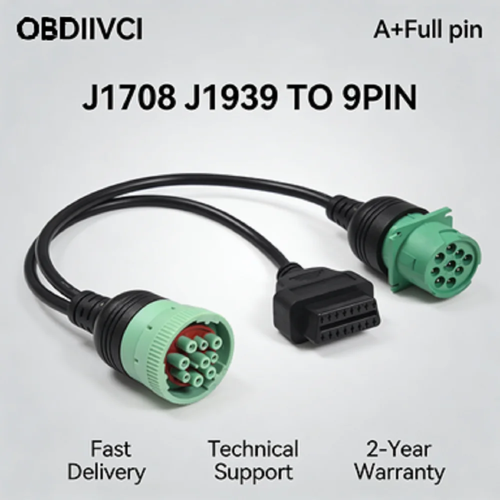 OBDII VCI J1939 J1708 9Pin Diagnostic Cable, Heavy Duty Truck OBD2 Adapter, 2-Year Warranty & Tech Support
OBDII VCI J1939 J1708 9Pin Diagnostic Cable, Heavy Duty Truck OBD2 Adapter, 2-Year Warranty & Tech Support