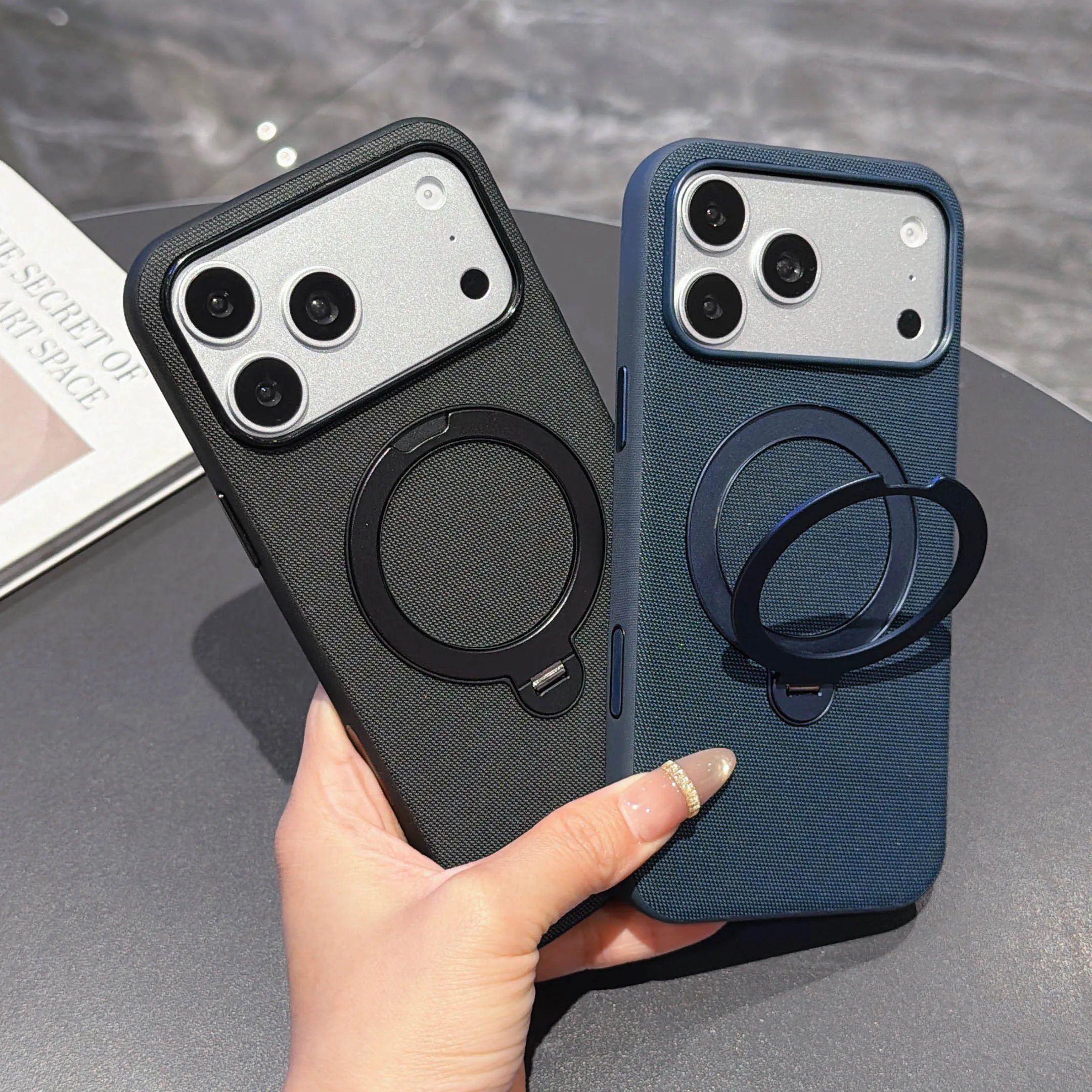 Magnetic Tech Fabric Phone Case, 360° Ring Holder, Metal AI Chip Buttons For Magsafe For iPhone 17 16 15 14 13 Pro Max Air
Magnetic Tech Fabric Phone Case, 360° Ring Holder, Metal AI Chip Buttons For Magsafe For iPhone 17 16 15 14 13 Pro Max Air