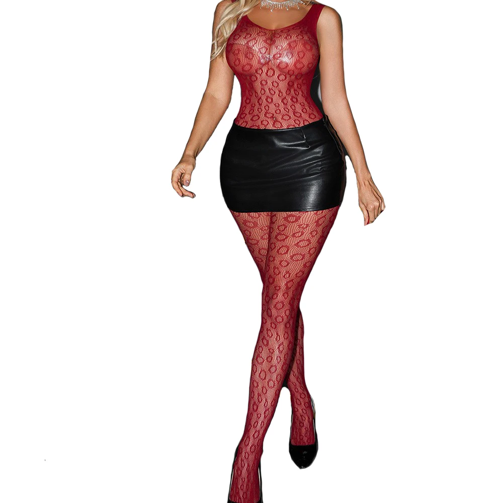 Ladies' Sexy Lingerie Sleeveless Fishing Net with High Elasticity Semi Transparent Crotch and Non Removable Jumpsuit Socks
Ladies' Sexy Lingerie Sleeveless Fishing Net with High Elasticity Semi Transparent Crotch and Non Removable Jumpsuit Socks
