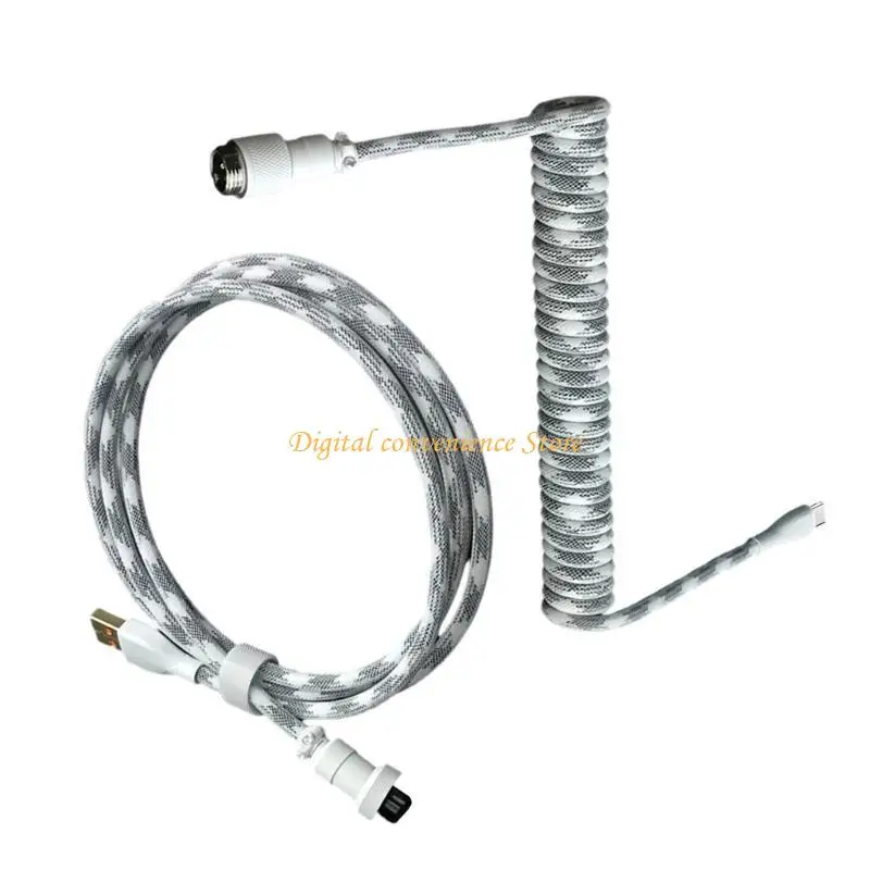 97QA Кабель для компьютерных игровых клавиатур, спиральный авиационный кабель для механических клавиатур, съемная авиационная
97QA Кабель для компьютерных игровых клавиатур, спиральный авиационный кабель для механических клавиатур, съемная авиационная