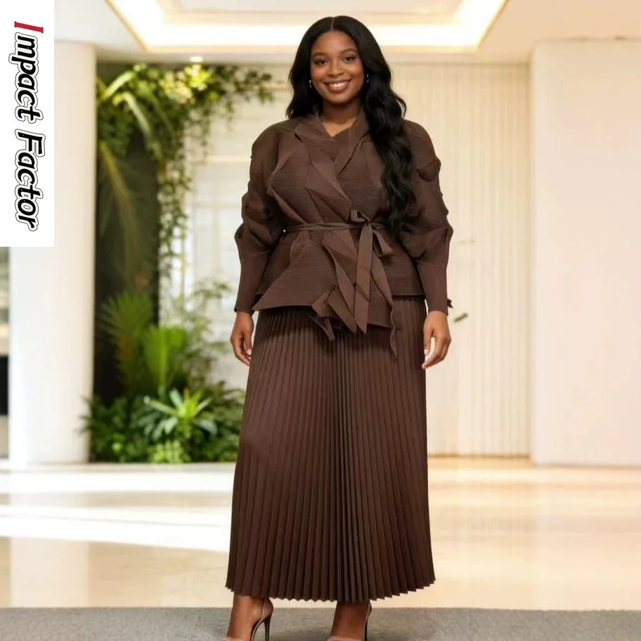 2026 Miyake Fashion Solid Color Diamond Folds Casual Versatile Long Sleeve Two-piece Set Summer New Loose Women's Clothing Set
2026 Miyake Fashion Solid Color Diamond Folds Casual Versatile Long Sleeve Two-piece Set Summer New Loose Women's Clothing Set