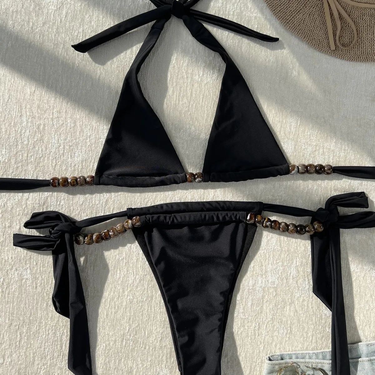 2025 Bikini Women Halter Swimwear Triangle Bathing Suits Bandage Swimming Suits Women's Sexy Biquini Solid Beachwear Summer
2025 Bikini Women Halter Swimwear Triangle Bathing Suits Bandage Swimming Suits Women's Sexy Biquini Solid Beachwear Summer