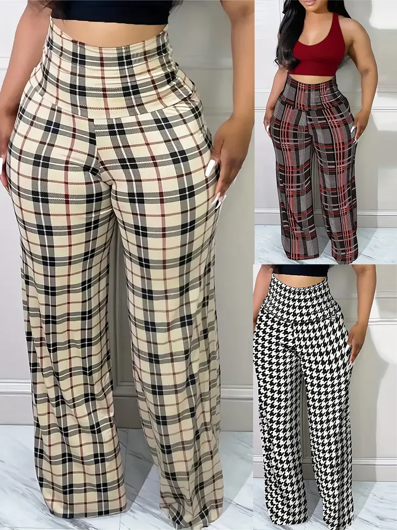 Women's Plaid Wide Leg Pants High Waist Casual Loose Trousers for Spring Summer streetwear women
Women's Plaid Wide Leg Pants High Waist Casual Loose Trousers for Spring Summer streetwear women