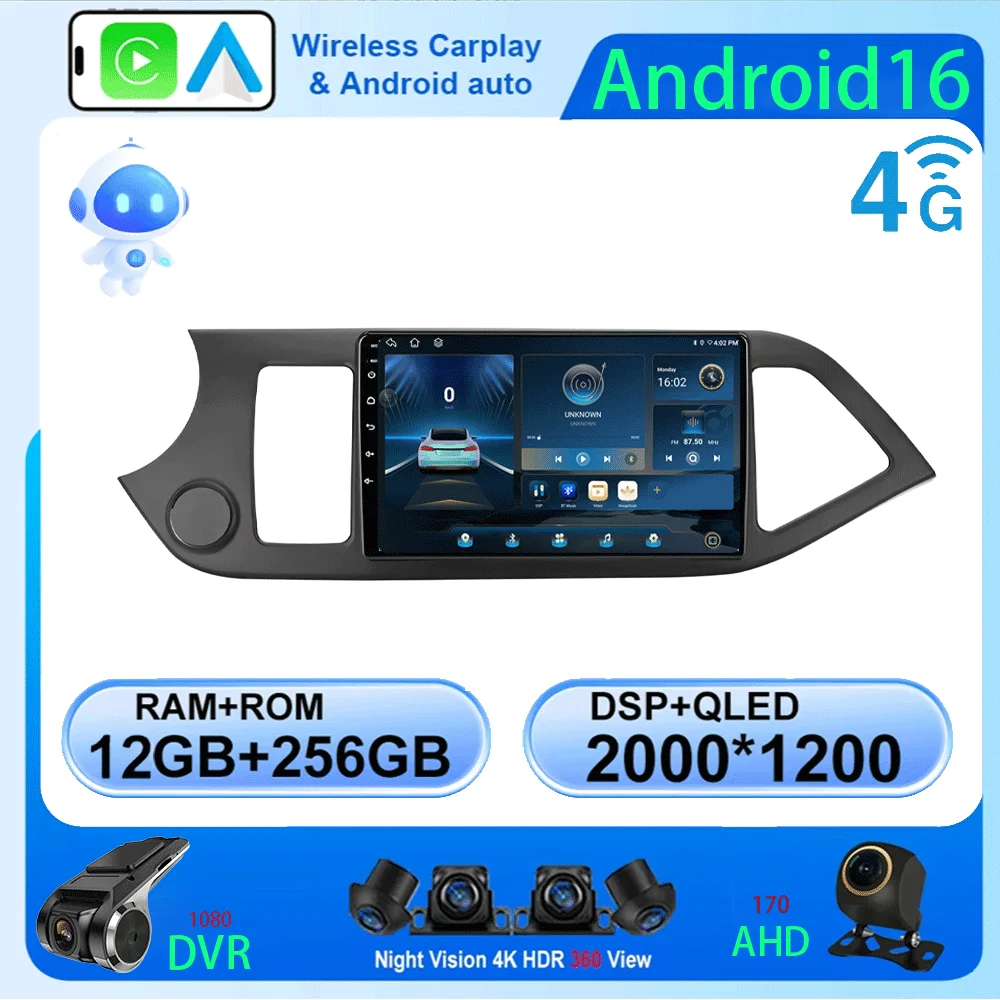 Android 16 Carplay Car Radio Multimidia Video Player For KIA PICANTO Morning 2011-2016 Navigation GPS IPS Head Unit 2din 4G+WiFi
Android 16 Carplay Car Radio Multimidia Video Player For KIA PICANTO Morning 2011-2016 Navigation GPS IPS Head Unit 2din 4G+WiFi